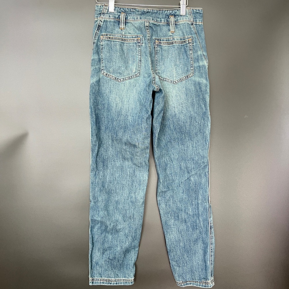 Anthropologie Pilcro The Wanderer Carpenter Jeans Blue Patchwork Utility Size 26 - Picture 8 of 13